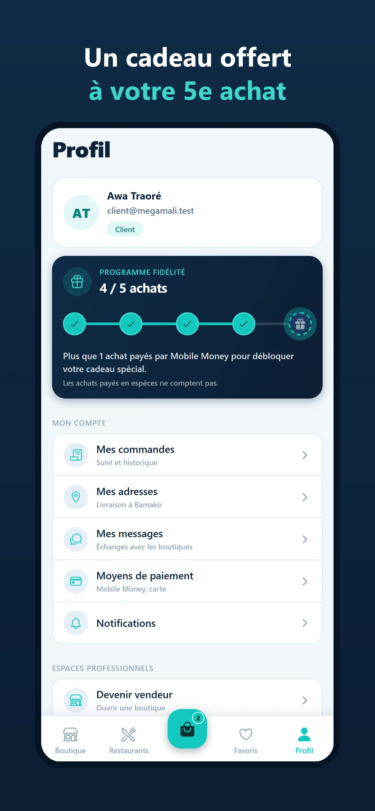 Profil client et programme de fidélité