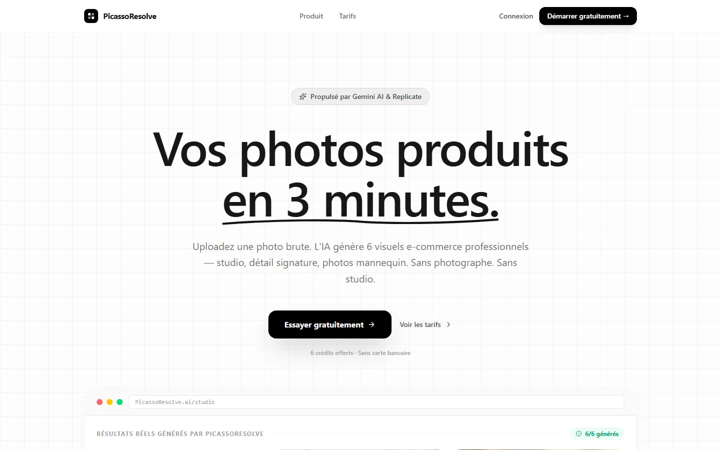 Page d'accueil de Picasso Resolve